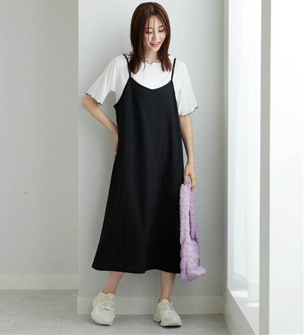 BELLUNA（ベルーナ）の「【2点セット】メローインナー＆キャミワンピースセット（アンサンブル）」｜詳細画像