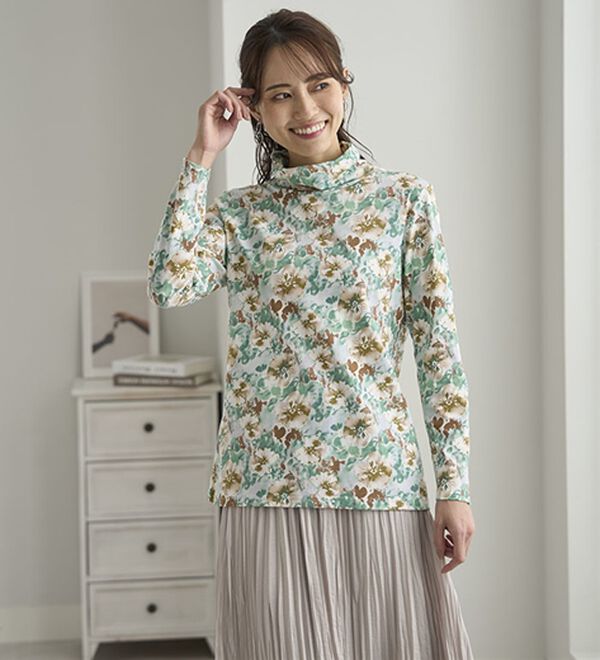 BELLUNA（ベルーナ）の「テンセル（ＴＭ）繊維・コットンプリントプルオーバー（カットソー）」｜詳細画像