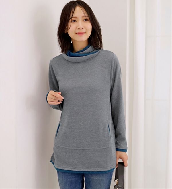 BELLUNA（ベルーナ）の「衿デザイン配色チュニック（チュニック）」｜詳細画像