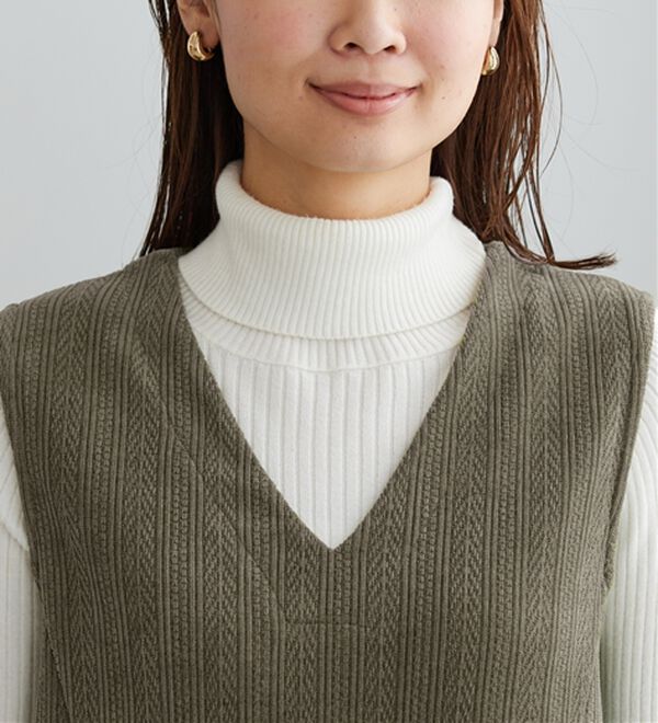 BELLUNA（ベルーナ）の「モールジャカード素材ジャンパースカート（ジャンパースカート）」｜詳細画像