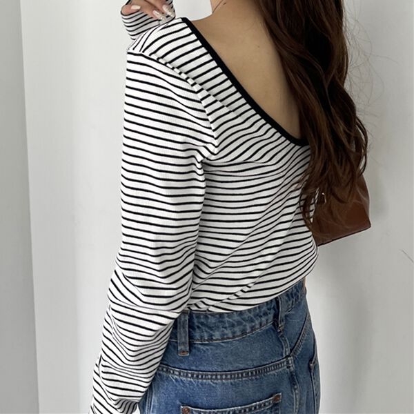 GeeRA（ジーラ）の「バックオープンリブトップス（カットソー）」｜詳細画像