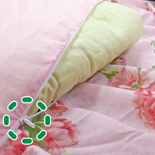 「ファスナー付　洗える花柄ベッド布団カバー（掛布団カバー）」｜詳細画像