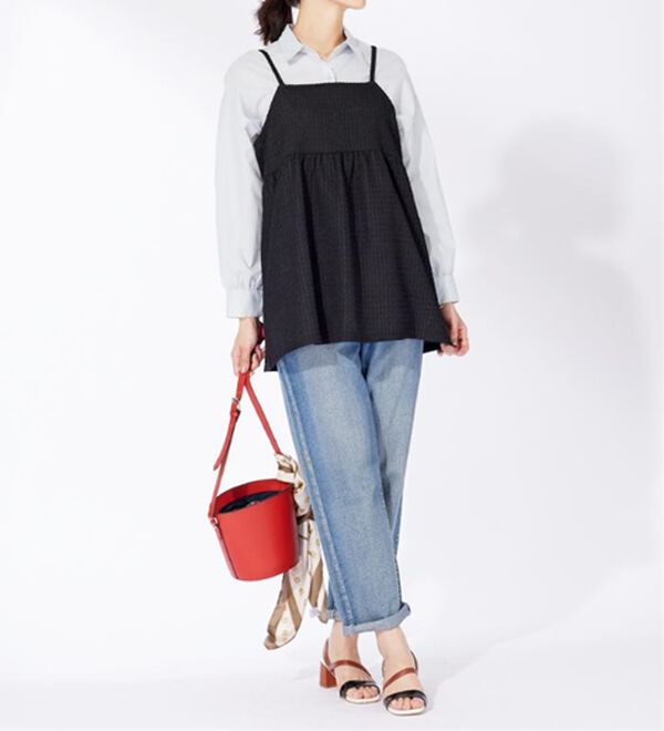 BELLUNA（ベルーナ）の「ジャカード素材ペプラムビスチェ（タンクトップ・キャミソール）」｜詳細画像