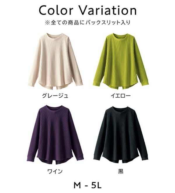 BELLUNA（ベルーナ）の「《快適Ｌａｂ．》 乾きやすい！ドライワッフルプルオーバー（カットソー）」｜詳細画像