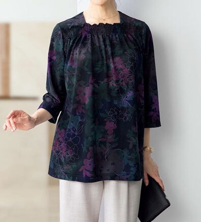 ルフラン（ルフラン）の「日本製エスパンディ調チュニック＜藍華～らんか～＞（チュニック）」