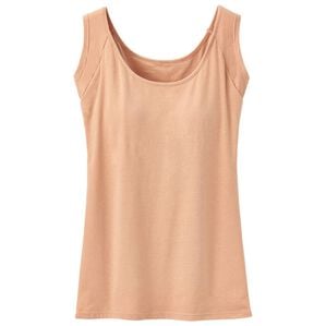 「ベーシック汗取りインナー　カップ付ハーフフレンチ（肌着・インナーウェア）」｜ベージュ