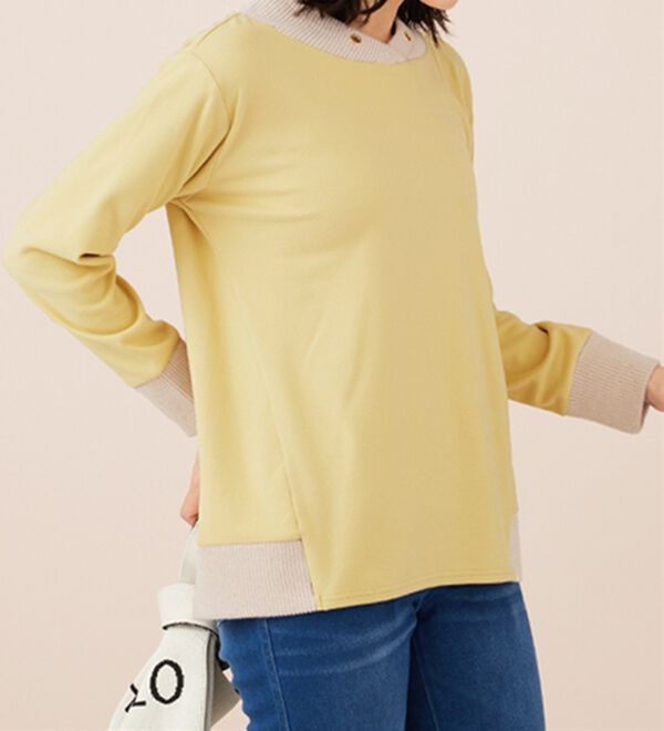 BELLUNA（ベルーナ）の「ワイドネックデザイン配色切替プルオーバー（カットソー）」｜詳細画像