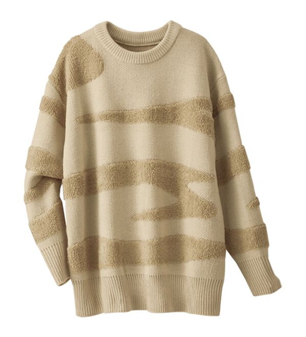 BELLUNA（ベルーナ）の「ゆるっと感が可愛い波柄ジャカードセーター（ニット・セーター）」｜詳細画像