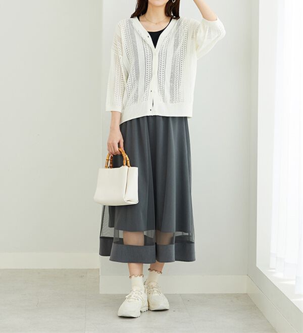 BELLUNA（ベルーナ）の「裾シアーデザインチュールスカート（ロングスカート）」｜詳細画像