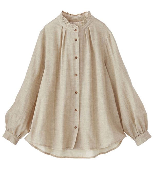 BELLUNA（ベルーナ）の「オーガニックコットンダブルガーゼブラウス（ブラウス）」｜詳細画像