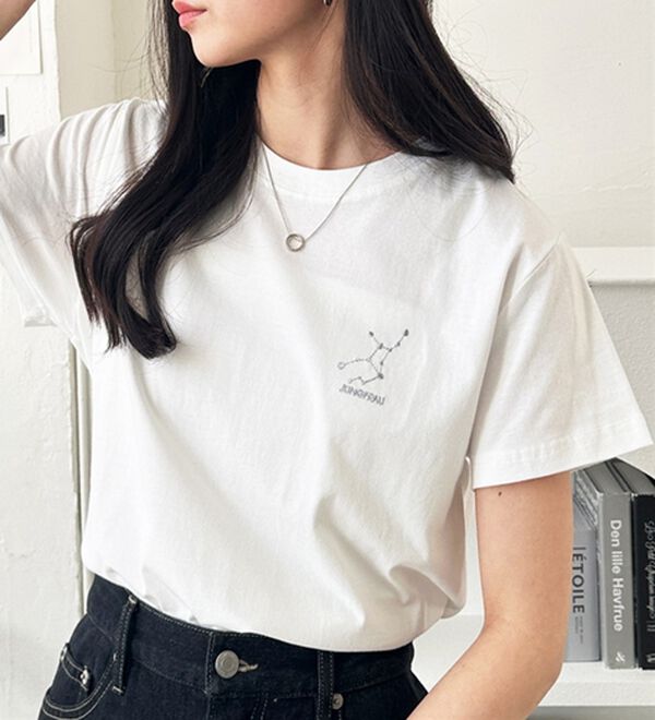 GeeRA（ジーラ）の「綿１００％アソート１ポイント刺しゅうＴシャツ（カットソー）」｜詳細画像