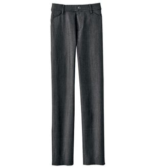 BELLUNA（ベルーナ）の「裏メッシュさらさらストレートパンツ（クロップドパンツ）」｜ブラックデニム調