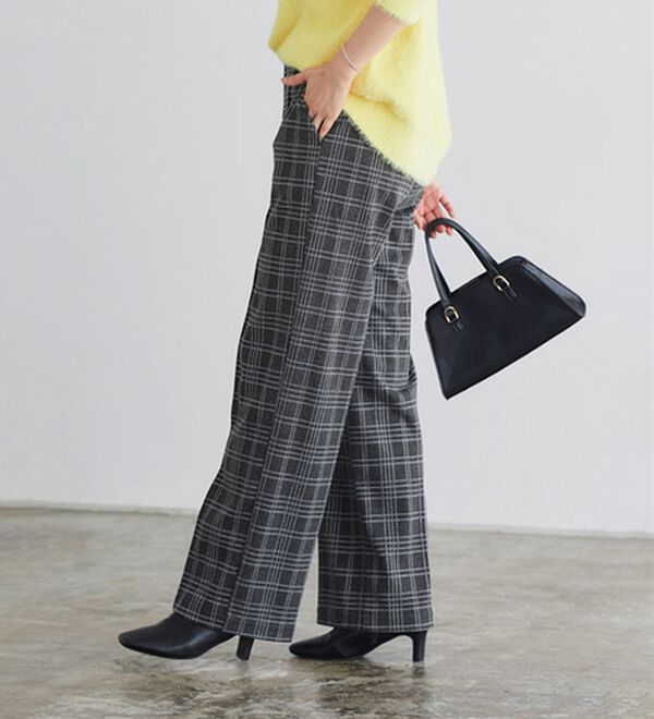 Pierrot（ピエロ）の「カシミヤタッチセミルーズストレートパンツ（フルレングスパンツ）」｜詳細画像