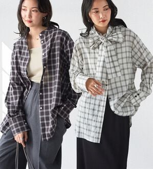 RANAN（ラナン）の「２ｗａｙボウタイチェックシャツ（シャツ）」｜詳細画像