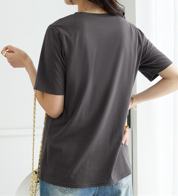 alotta（アロッタ）の「大人かわいいプリント綿混Ｔシャツ（Tシャツ）」｜詳細画像