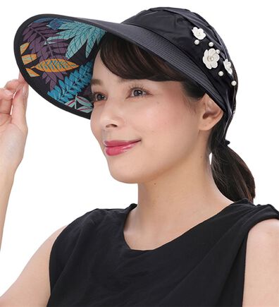 「花モチーフの帽子調ＵＶサンバイザー（帽子）」