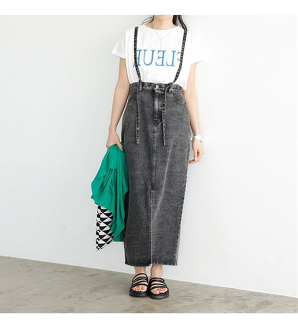 GeeRA（ジーラ）の「フロントスリットナローデニムスカート（ロングスカート）」｜詳細画像