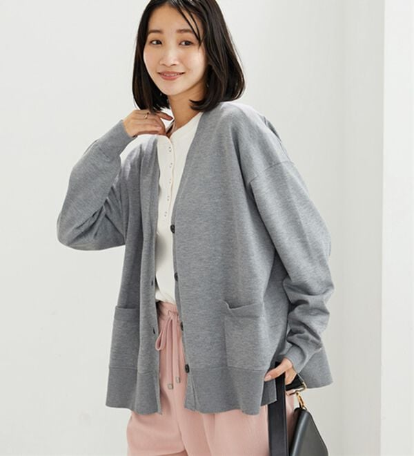 BELLUNA（ベルーナ）の「静電防止！ゆったりＶネックカーディガン（ニットカーディガン）」｜詳細画像