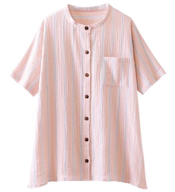 LAVIENNE（ラヴィエンヌ）の「楊柳ガーゼチュニックブラウス・ワイドストレートパンツ(別売)（チュニック）」｜詳細画像