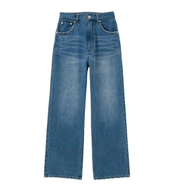 GeeRA（ジーラ）の「ハイウエストストレートデニム（ワイドパンツ・ガウチョ）」｜詳細画像