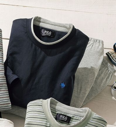 「＜ポロ・ビーシーエス＞綿１００％ブランド長袖パジャマ（メンズルームウェア）」