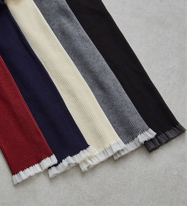 RANAN（ラナン）の「【春色追加】シアーフリル袖ハイネックリブニット（ニット・セーター）」｜詳細画像