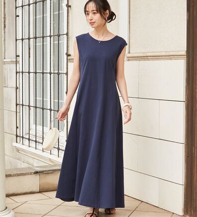 RANAN（ラナン）の「綿１００％フレアーロングワンピース（ロングワンピース）」