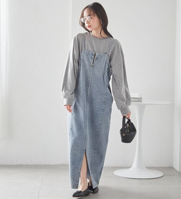 RANAN（ラナン）の「フロントジップデニムジャンスカ（その他ワンピース）」｜詳細画像