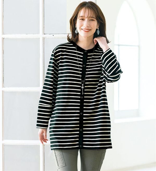 ルフラン（ルフラン）の「年中使える！前あき軽やかトレーナー（その他カーディガン）」｜詳細画像