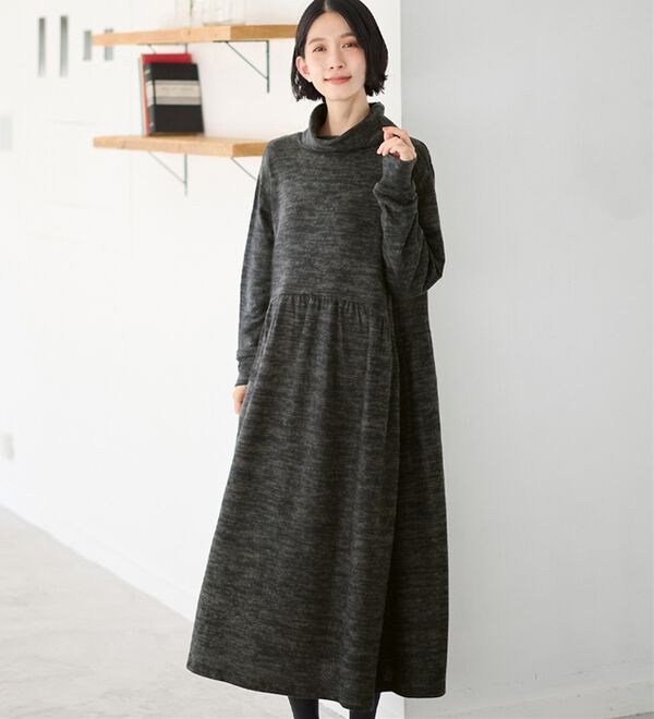 Viola e Viola（ヴィオラ エ ヴィオラ）の「表起毛ニットソー　フレアーワンピース（その他ワンピース）」｜詳細画像