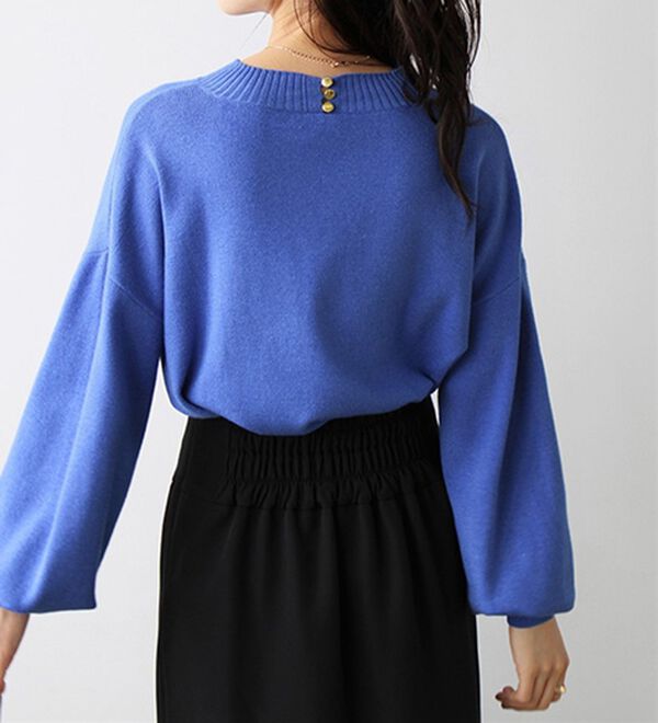 GeeRA（ジーラ）の「ボタン付モチモチニットトップス（ニット・セーター）」｜詳細画像