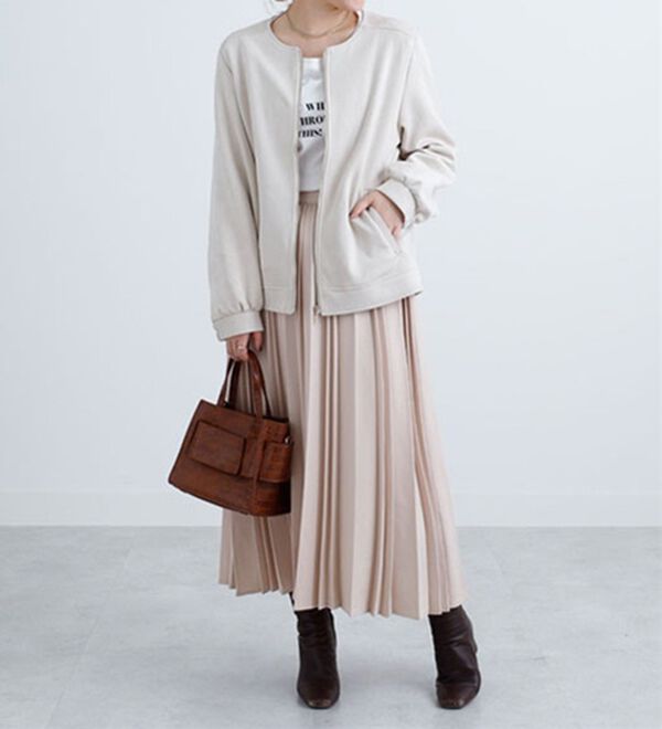 BELLUNA（ベルーナ）の「スエード調素材ノーカラージャケット（ノーカラージャケット）」｜詳細画像