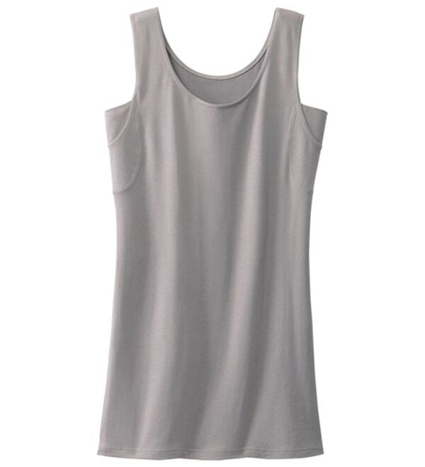 LAVIENNE（ラヴィエンヌ）の「【とろけるような肌ざわり】テンセル（ＴＭ）繊維コットン混汗取りパッド付タンク（肌着・インナーウェア）」｜シルバーグレー