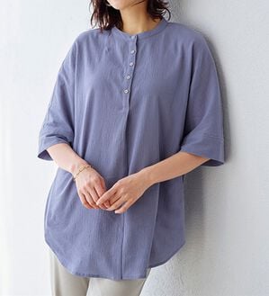 BELLUNA（ベルーナ）の「綿１００％ワッシャー素材ゆったりドルマンブラウス（ブラウス）」｜詳細画像