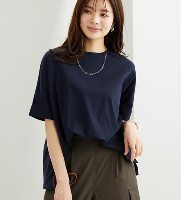 BELLUNA（ベルーナ）の「大人顔サマ見えゆったりＴシャツ（Tシャツ）」｜詳細画像