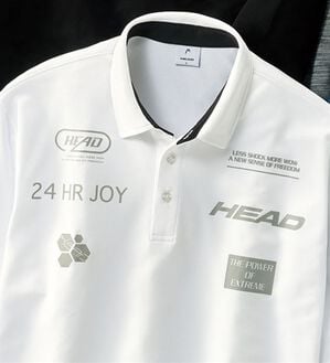 「＜ヘッド＞スポーティロゴデザインポロシャツ（メンズポロシャツ）」｜ホワイト