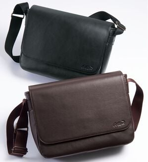 「＜クロコダイル＞レザーフラップショルダー（メンズショルダーバッグ）」｜詳細画像