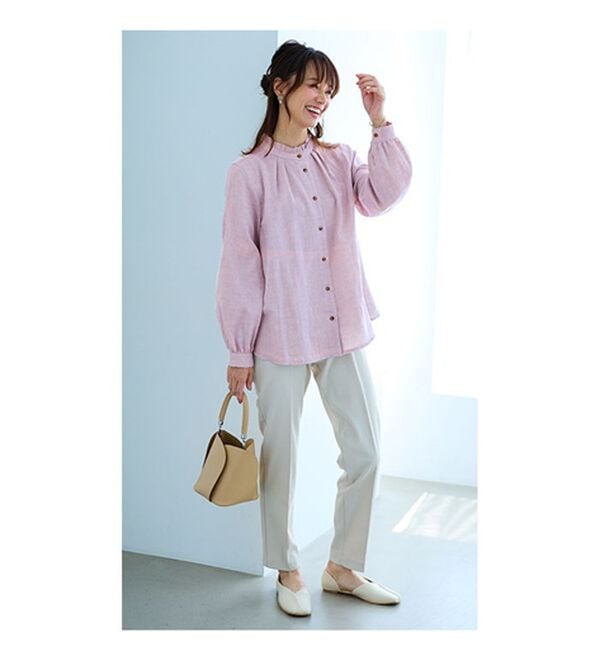 BELLUNA（ベルーナ）の「オーガニックコットンダブルガーゼブラウス（ブラウス）」｜詳細画像