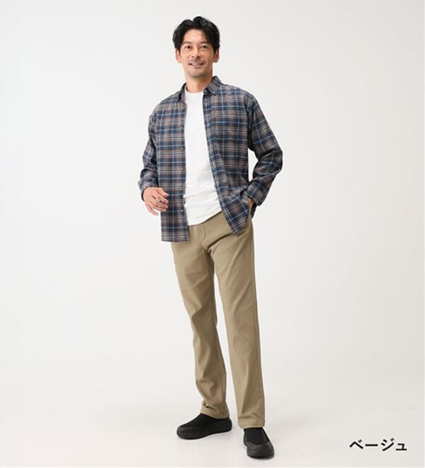 「シンプル＆プラス　裏起毛ストレッチパンツ（メンズフルレングスパンツ）」｜詳細画像