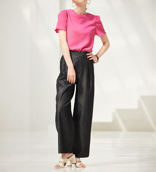 RANAN（ラナン）の「ギンガムチェック楊柳Ｔブラウス（カットソー）」｜詳細画像