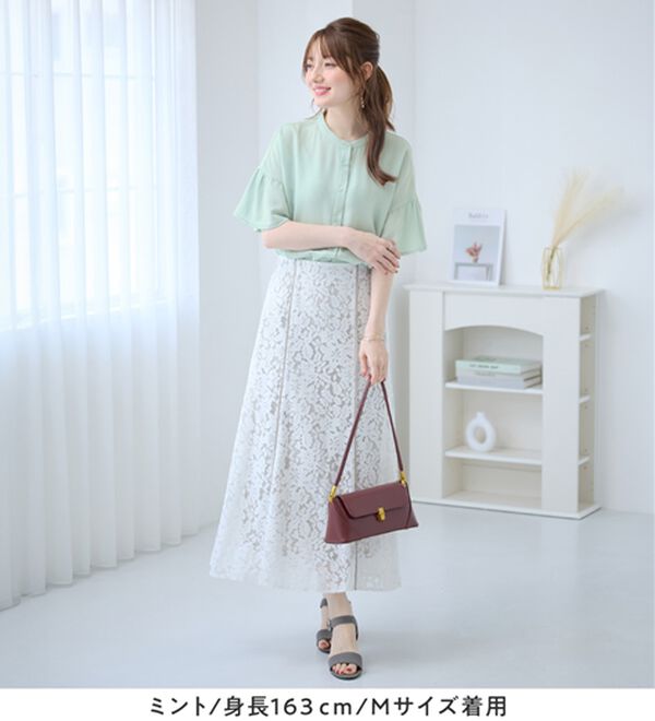 alotta（アロッタ）の「バンドカラーフレアー袖ブラウス（ブラウス）」｜詳細画像