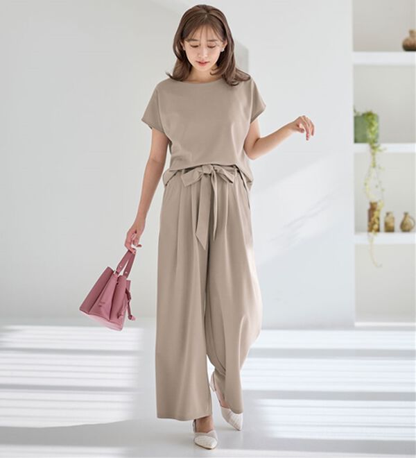 alotta（アロッタ）の「【２点セット】ひんやり涼しいこなれセットアップ（セットアップ）」｜詳細画像