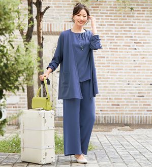 LAVIENNE（ラヴィエンヌ）の「【３点セット】旅ともトラベルセットアップ（セットアップ）」｜ブルーパープル