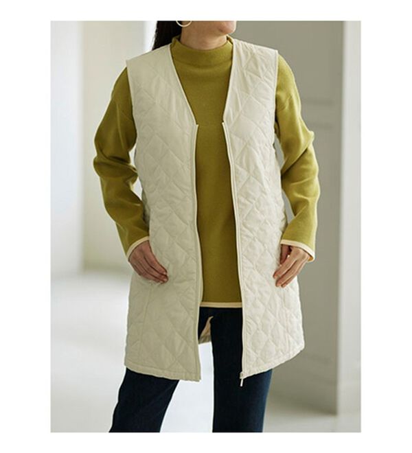 BELLUNA（ベルーナ）の「【マジ軽ウォーム】蓄熱保温キルトロングベスト（ポーチ付）（ベスト）」｜詳細画像