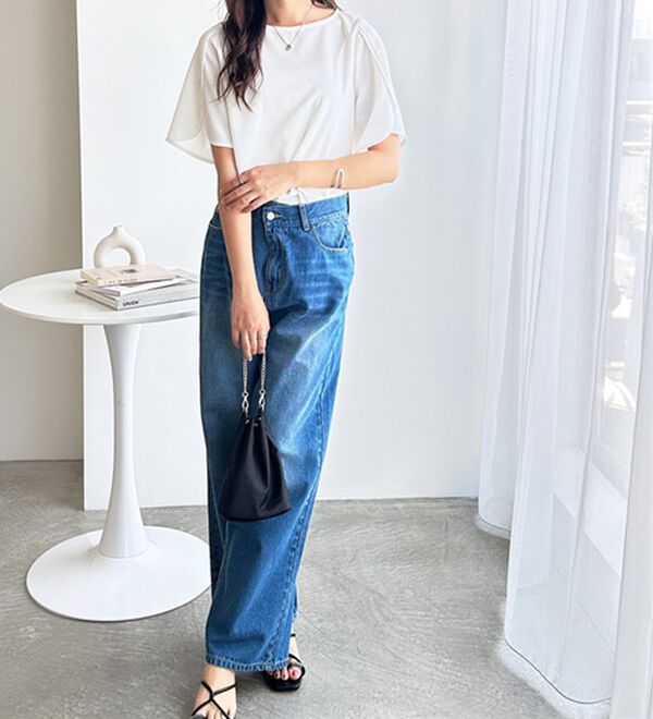 GeeRA（ジーラ）の「スリット入りフレアースリーブＴブラウス（ブラウス）」｜詳細画像