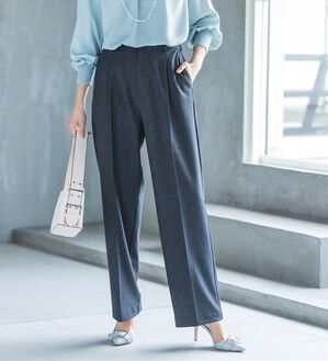 RANAN（ラナン）の「静電気防止・抗菌防臭！キレイ見えにこだわったワイドパンツ（フルレングスパンツ）」｜グレー系