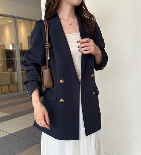 RANAN（ラナン）の「洗える！ゴールド調ボタンWテーラードジャケット（テーラードジャケット）」｜詳細画像