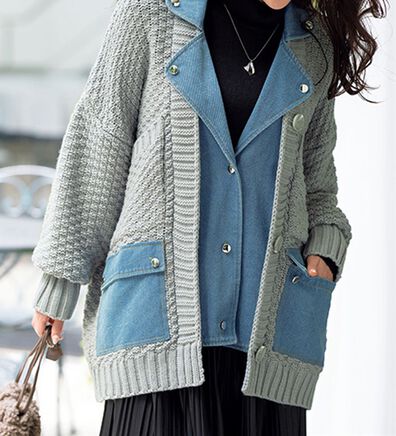 ルフラン（ルフラン）の「デニムとニットの異素材ブルゾン（ブルゾン）」