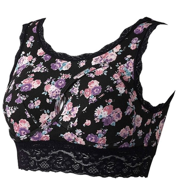 LAVIENNE（ラヴィエンヌ）の「ノンストレスブラ（レーシーフィットタイプ）（ブラジャー）」｜ブラック系花柄