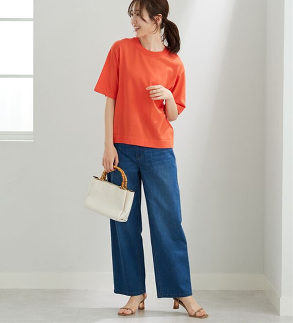 BELLUNA（ベルーナ）の「【快適Ｌａｂ．】肌に張り付かない！シャリ冷や高見えニットＴ（ニット・セーター）」｜詳細画像